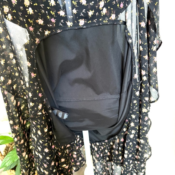 WAYF New Black Floral Tiered Maxi Dress S - Picture 15 of 16